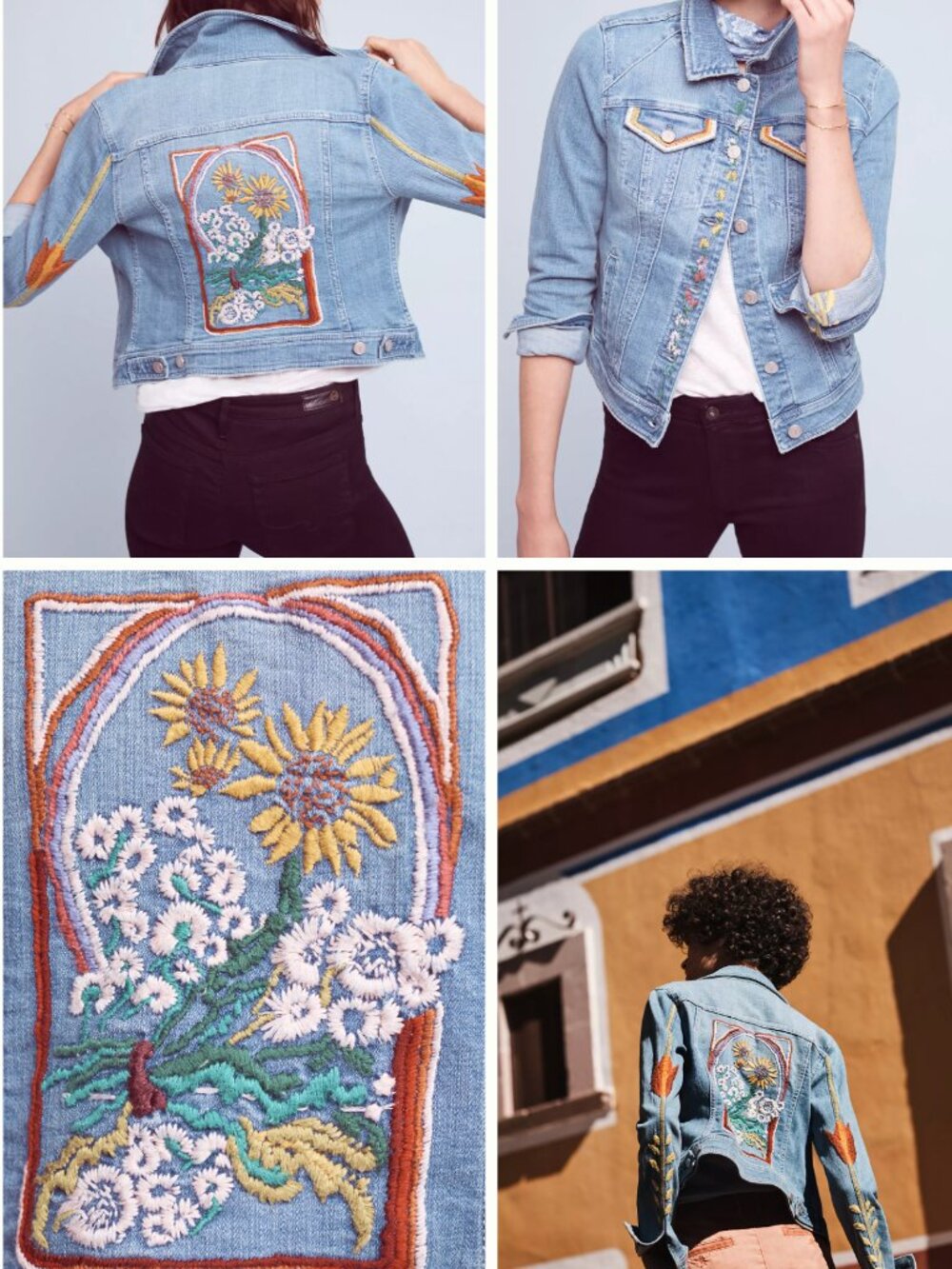 Anthropologie x Pilcro Embroidered Denim Jacket | Small | Sold Out